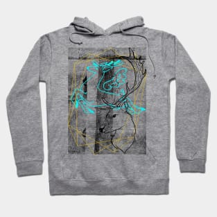 Deer abstract collage Hoodie